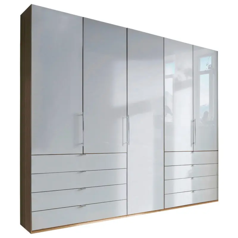 Faltt&uuml;renschrank in Wei&szlig;, Eichefarben