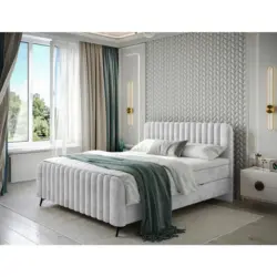 Boxbett 200/200 cm in Hellgrau