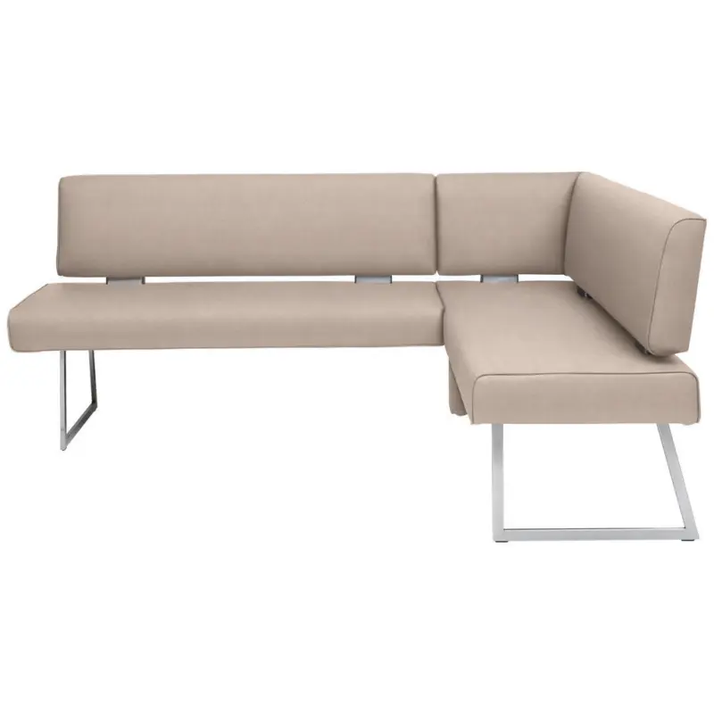 Eckbank 173/137 cm in Edelstahlfarben, Greige