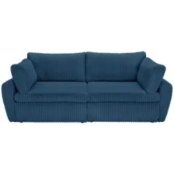 Schlafsofa in Cord, Pl&uuml;sch Blau