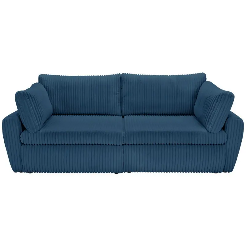 Schlafsofa in Cord, Pl&uuml;sch Blau