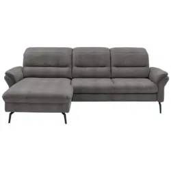 Ecksofa in Flachgewebe Dunkelbraun 181/260 cm