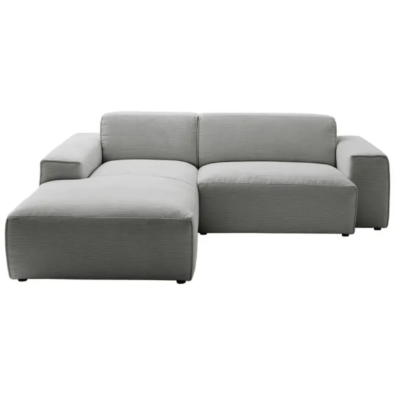 Ecksofa in Cord Grau 189/230 cm