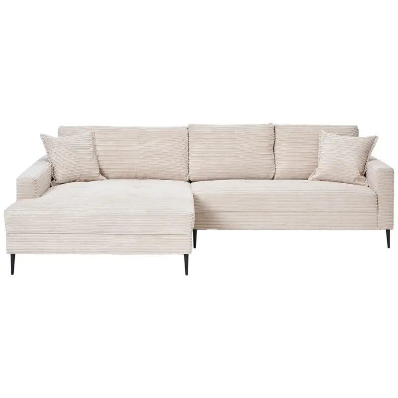 Ecksofa in Cord Creme 173/276 cm