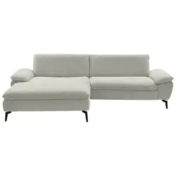 Ecksofa in Webstoff Naturfarben 197/295 cm