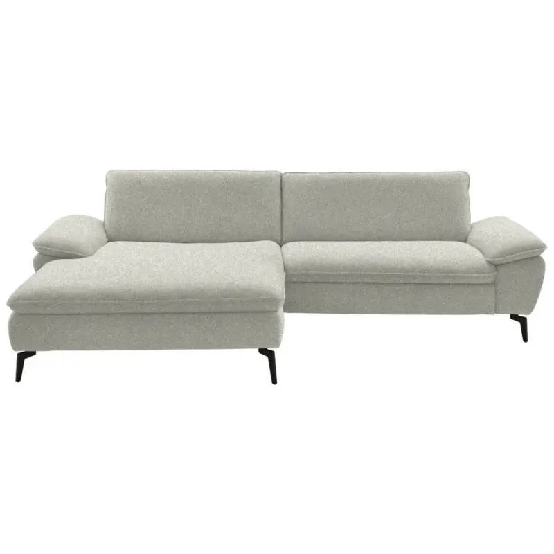 Ecksofa in Webstoff Naturfarben 197/295 cm