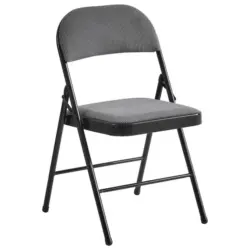 Klappstuhl in Metall, Textil Grau, Schwarz