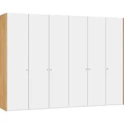 Faltt&uuml;renschrank in Wei&szlig;, Eichefarben