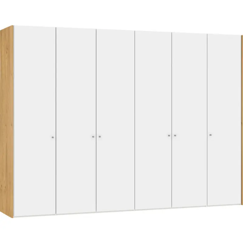 Faltt&uuml;renschrank in Wei&szlig;, Eichefarben