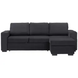 Ecksofa in Velours Anthrazit 244/157 cm