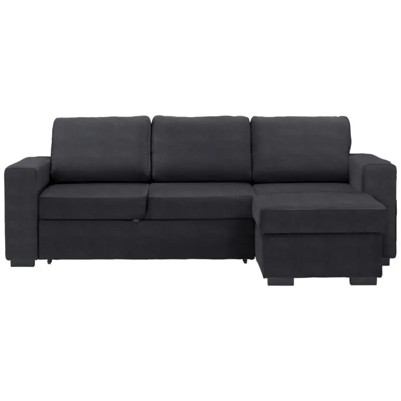 Ecksofa in Velours Anthrazit 244/157 cm