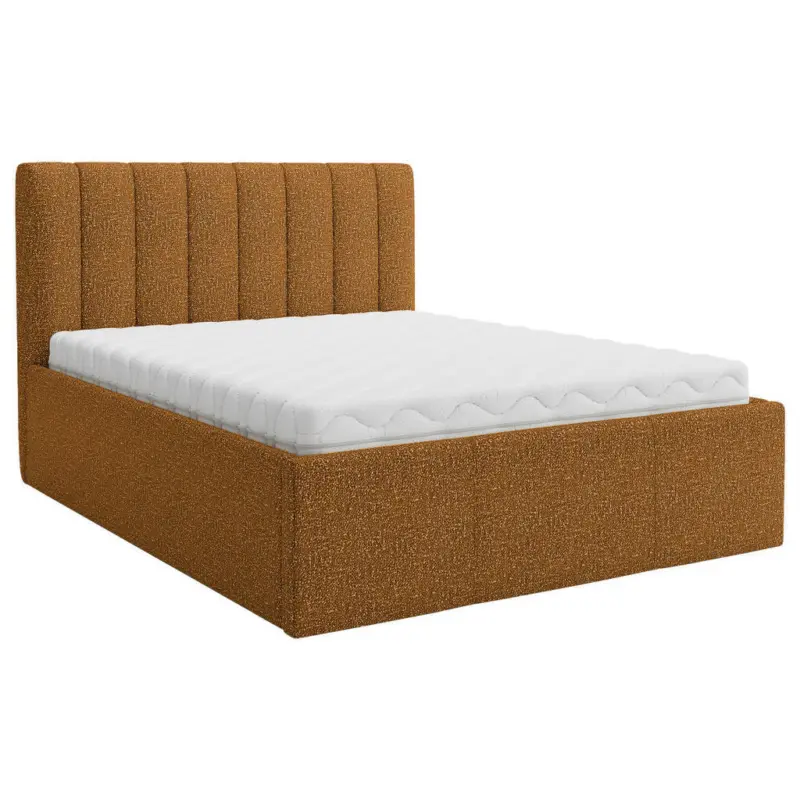 Polsterbett Matratze, Lattenrost, Bettkasten Rostfarben 180/200 cm