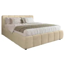 Polsterbett Lattenrost, Bettkasten Ecru 160/200 cm