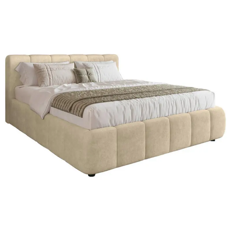 Polsterbett Lattenrost, Bettkasten Ecru 160/200 cm