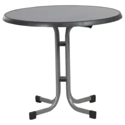 Gartentisch Holzwerkstoff Graphitfarben rund