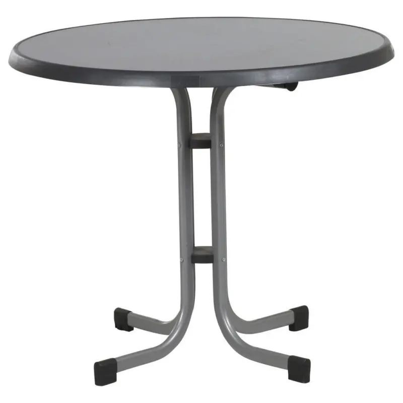 Gartentisch Holzwerkstoff Graphitfarben rund