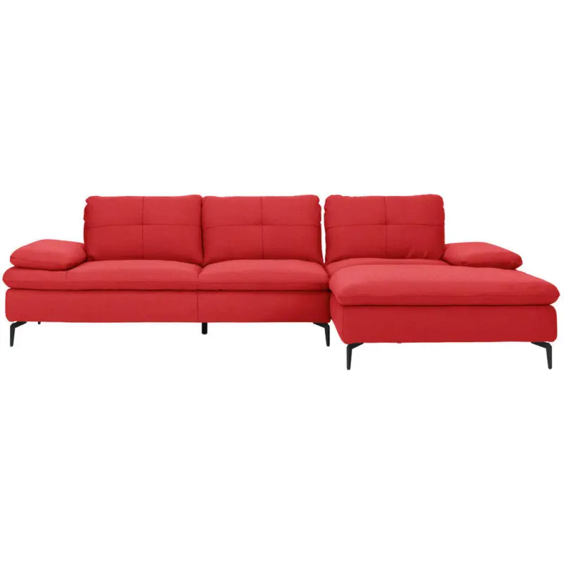 Ecksofa in Webstoff Hellrot 301/179 cm