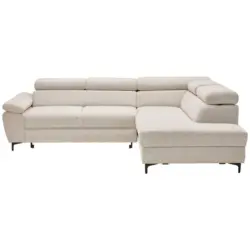 Ecksofa Combo in Flachgewebe Beige 266/206 cm