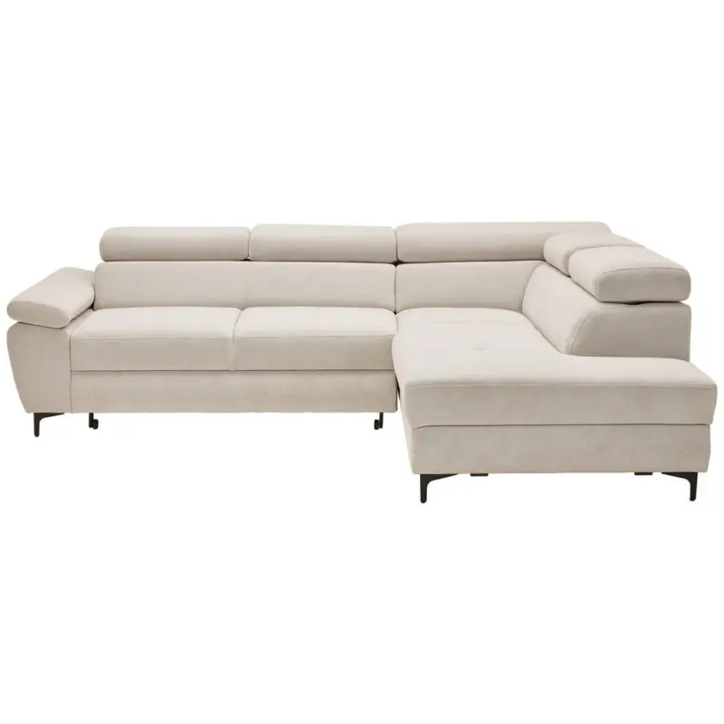 Ecksofa Combo in Flachgewebe Beige 266/206 cm