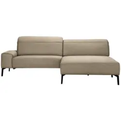 Ecksofa in Mikrofaser Beige 273/203 cm