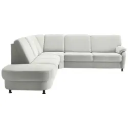 Ecksofa in Flachgewebe Silberfarben 287/269 cm