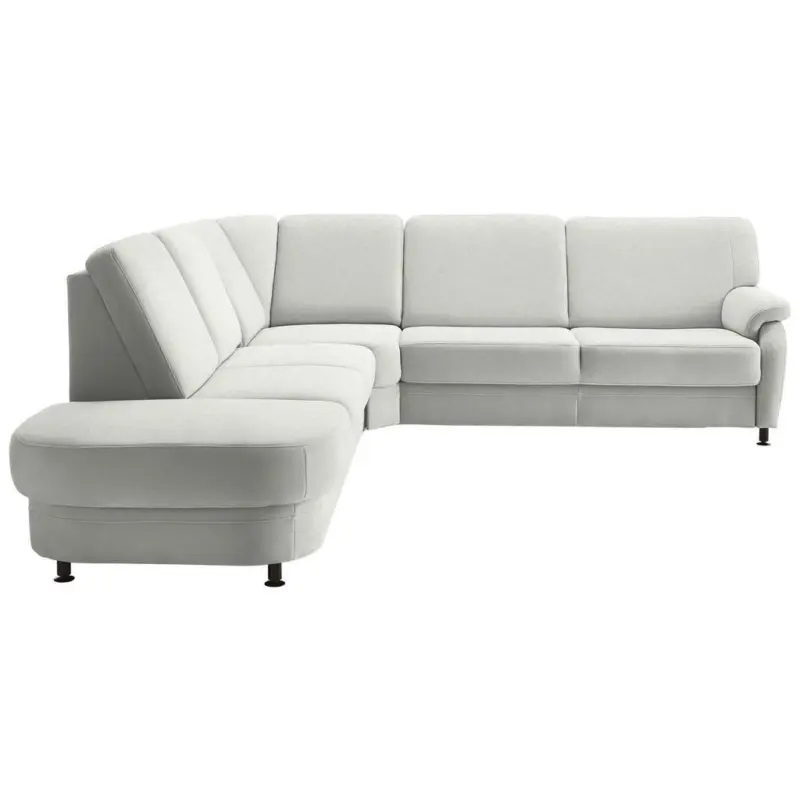 Ecksofa in Flachgewebe Silberfarben 287/269 cm