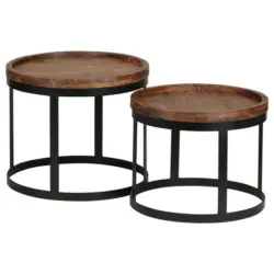 Beistelltischset in Holz 53/53/45 cm