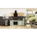 XXXLutz Lauterach - Ihr M&ouml;belhaus bei Bregenz K&uuml;chenblock 210 cm in Eiche Artisan, Schilfgr&uuml;n