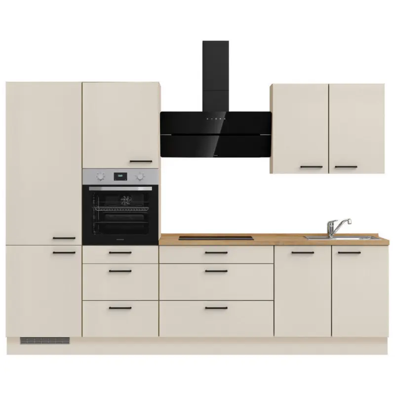 K&uuml;chenleerblock 300 cm in Eichefarben, Sandfarben