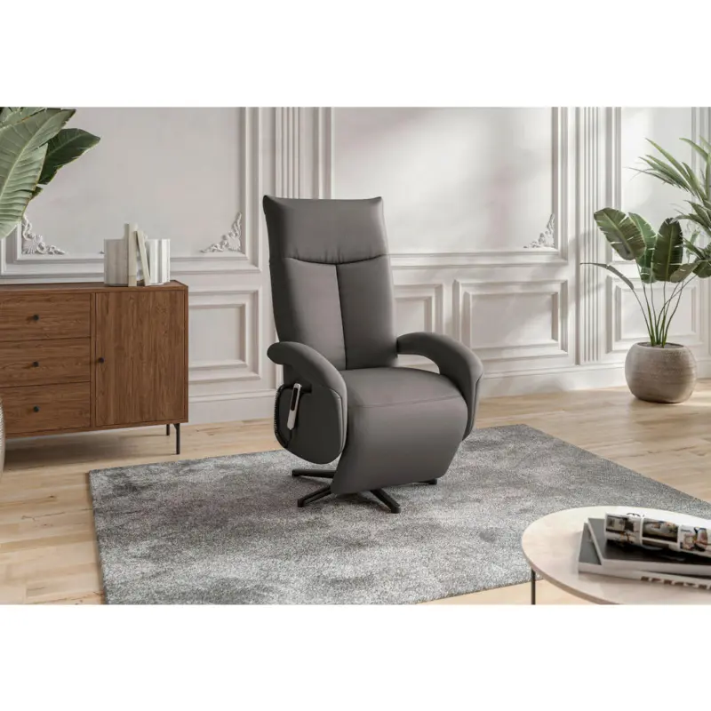 Sessel in Echtleder Mokka