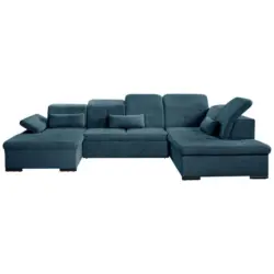 Wohnlandschaft in Chenille Dunkelblau