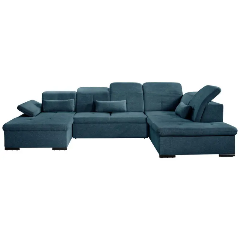 Wohnlandschaft in Chenille Dunkelblau