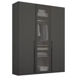 Dreht&uuml;renschrank in Graphitfarben, Grau