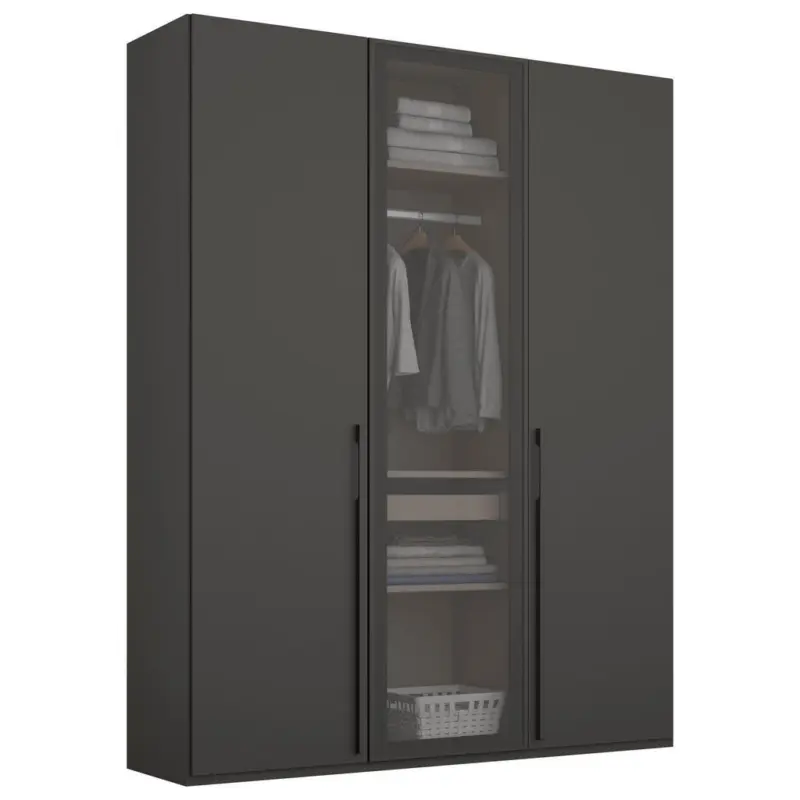 Dreht&uuml;renschrank in Graphitfarben, Grau