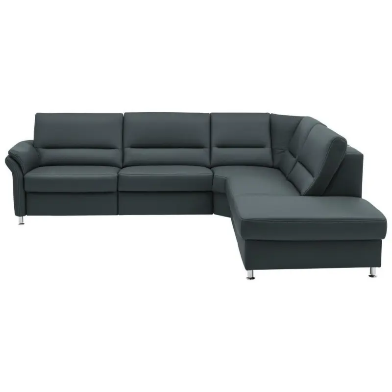 Ecksofa in Echtleder Blaugrau 288/249 cm