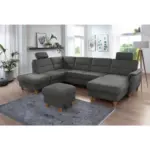 XXXLutz Lauterach - Ihr M&ouml;belhaus bei Bregenz Wohnlandschaft Palmera V in Mikrofaser Grau