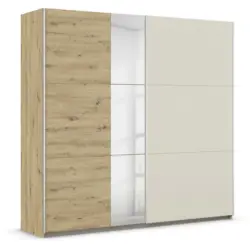 Schwebet&uuml;renschrank in Champagner, Eiche Artisan