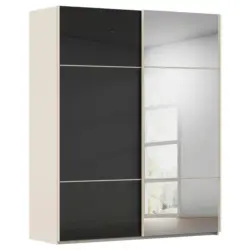 Schwebet&uuml;renschrank in Schwarz, Champagner