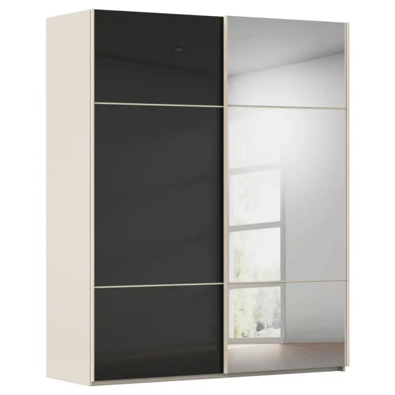 Schwebet&uuml;renschrank in Schwarz, Champagner