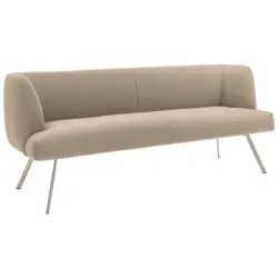 Sitzbank 170/87/64 cm in Edelstahlfarben, Sandfarben