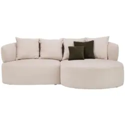 Ecksofa in Chenille Beige 235/166 cm