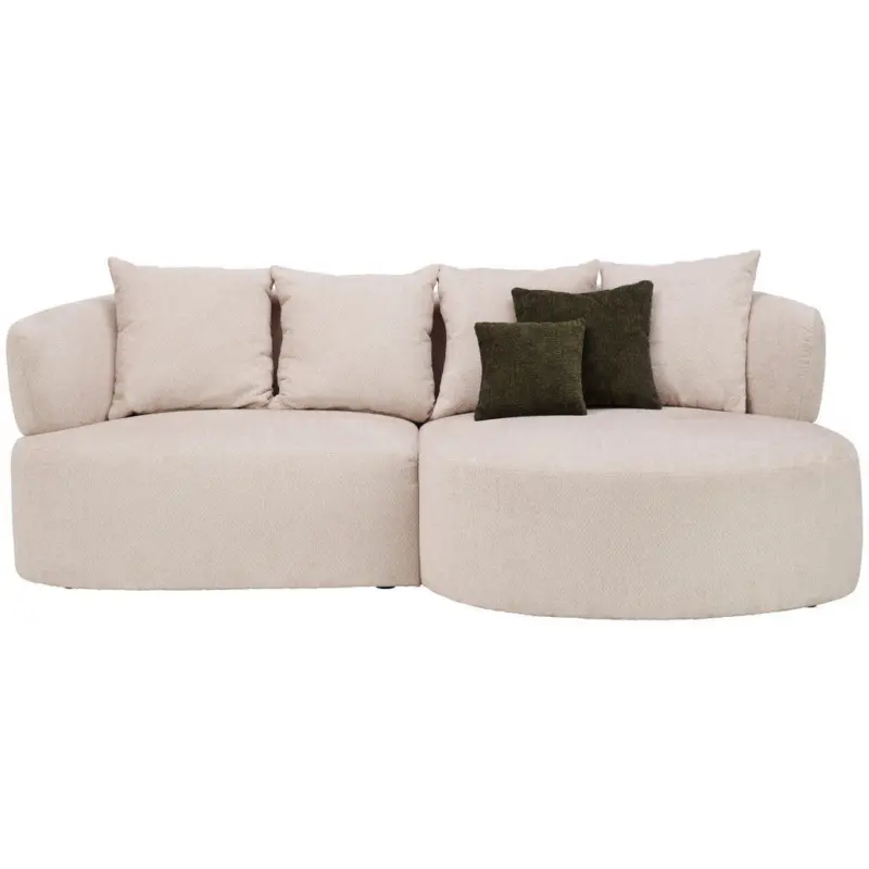 Ecksofa in Chenille Beige 235/166 cm