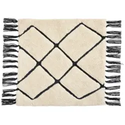 Badematte Schwarz, Elfenbein 60/60 cm