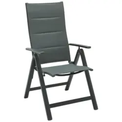 Gartensessel Metall, Textil Anthrazit, Dunkelgrau
