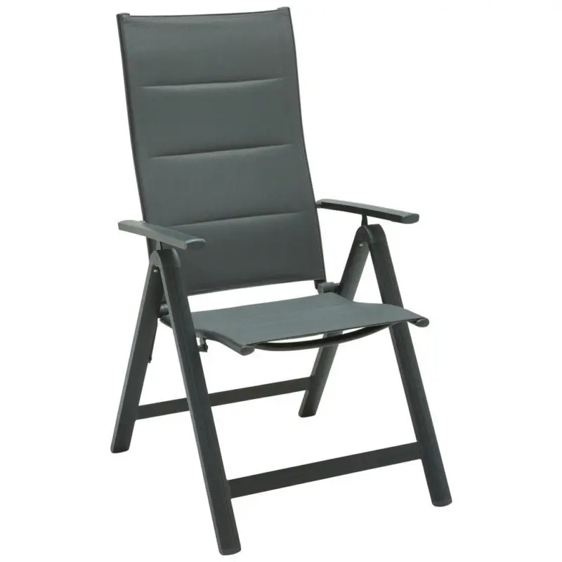 Gartensessel Metall, Textil Anthrazit, Dunkelgrau