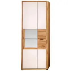 Vitrine Wei&szlig;, Eiche Wotan 80/204/39 cm