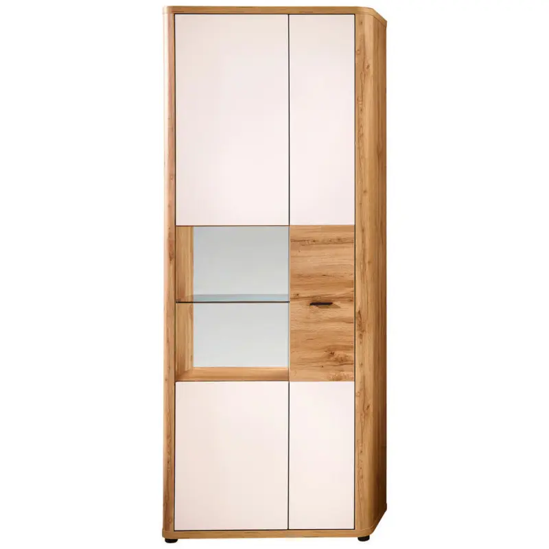 Vitrine Wei&szlig;, Eiche Wotan 80/204/39 cm