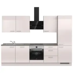 K&uuml;chenblock 300 cm in Schieferfarben, Hellgrau