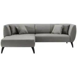 Ecksofa in Lederlook Grau 160/264 cm