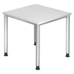 XXXLutz Lauterach - Ihr M&ouml;belhaus bei Bregenz Schreibtisch 80/80/68-76 cm in Silberfarben, Wei&szlig;